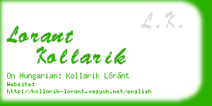 lorant kollarik business card